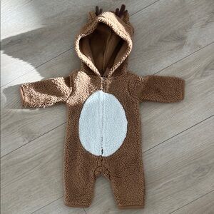 Carter's Reindeer Fleece Onesie with Hood